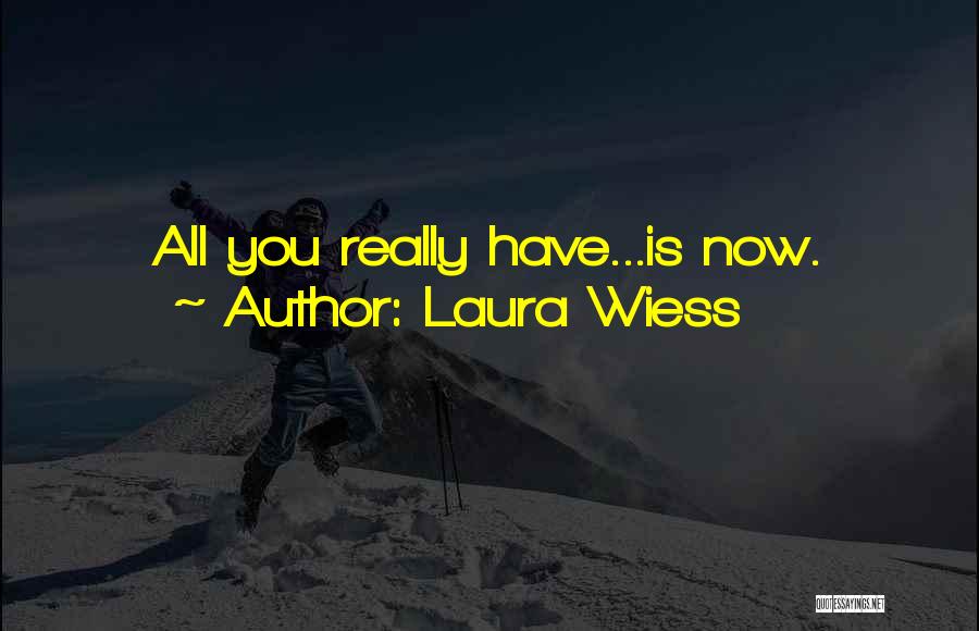 Laura Wiess Quotes: All You Really Have...is Now.