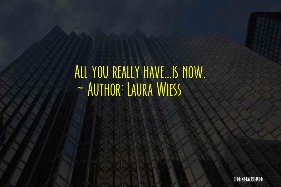 Laura Wiess Quotes: All You Really Have...is Now.
