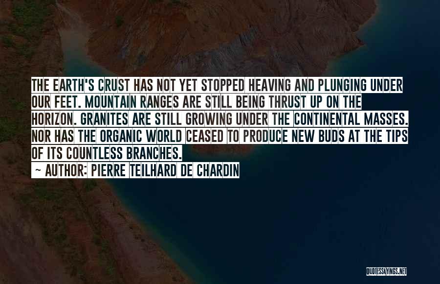 Pierre Teilhard De Chardin Quotes: The Earth's Crust Has Not Yet Stopped Heaving And Plunging Under Our Feet. Mountain Ranges Are Still Being Thrust Up