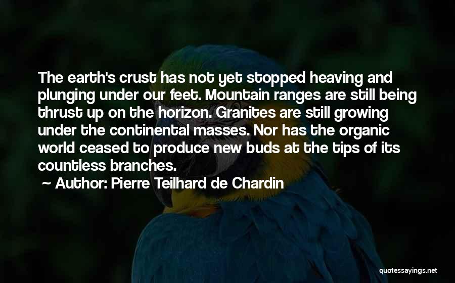 Pierre Teilhard De Chardin Quotes: The Earth's Crust Has Not Yet Stopped Heaving And Plunging Under Our Feet. Mountain Ranges Are Still Being Thrust Up