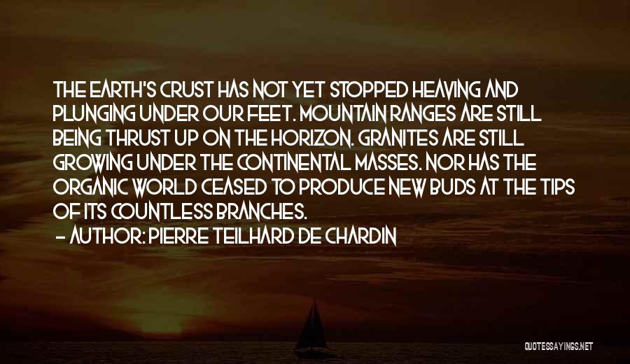 Pierre Teilhard De Chardin Quotes: The Earth's Crust Has Not Yet Stopped Heaving And Plunging Under Our Feet. Mountain Ranges Are Still Being Thrust Up