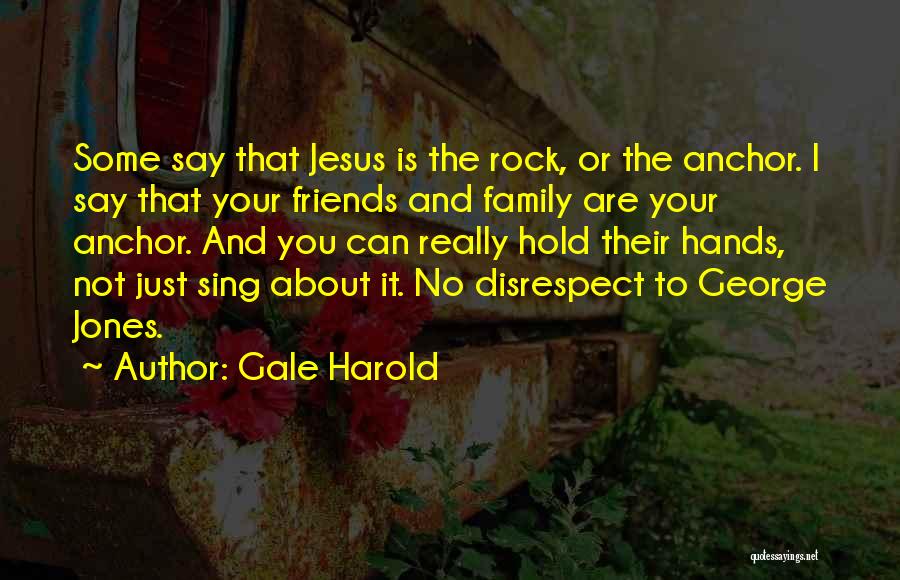 Gale Harold Quotes: Some Say That Jesus Is The Rock, Or The Anchor. I Say That Your Friends And Family Are Your Anchor.