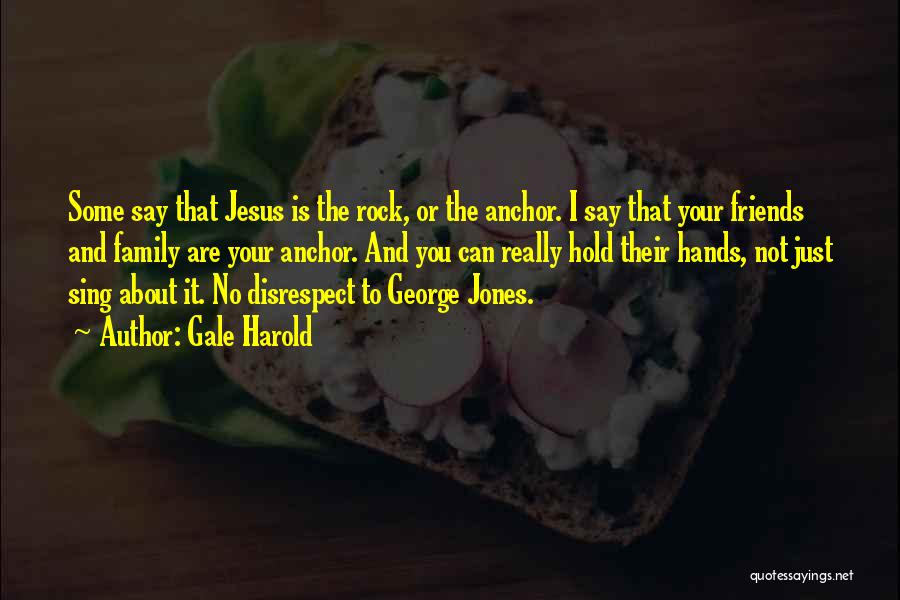 Gale Harold Quotes: Some Say That Jesus Is The Rock, Or The Anchor. I Say That Your Friends And Family Are Your Anchor.