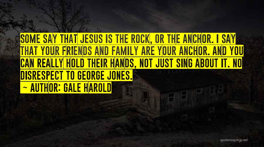 Gale Harold Quotes: Some Say That Jesus Is The Rock, Or The Anchor. I Say That Your Friends And Family Are Your Anchor.