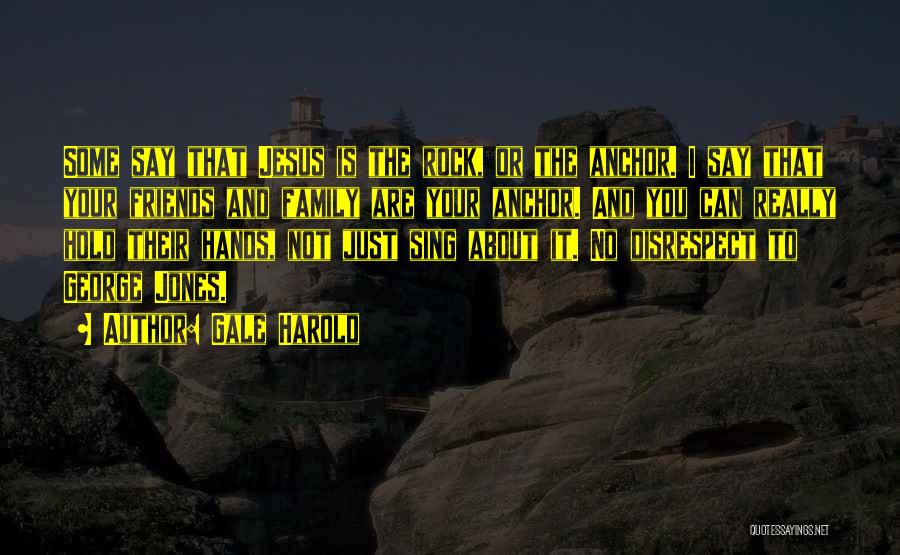 Gale Harold Quotes: Some Say That Jesus Is The Rock, Or The Anchor. I Say That Your Friends And Family Are Your Anchor.
