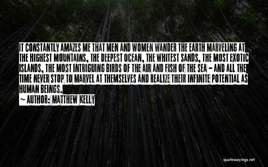 Matthew Kelly Quotes: It Constantly Amazes Me That Men And Women Wander The Earth Marveling At The Highest Mountains, The Deepest Ocean, The