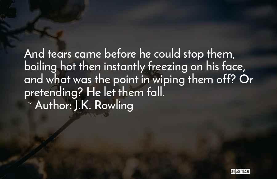 J.K. Rowling Quotes: And Tears Came Before He Could Stop Them, Boiling Hot Then Instantly Freezing On His Face, And What Was The