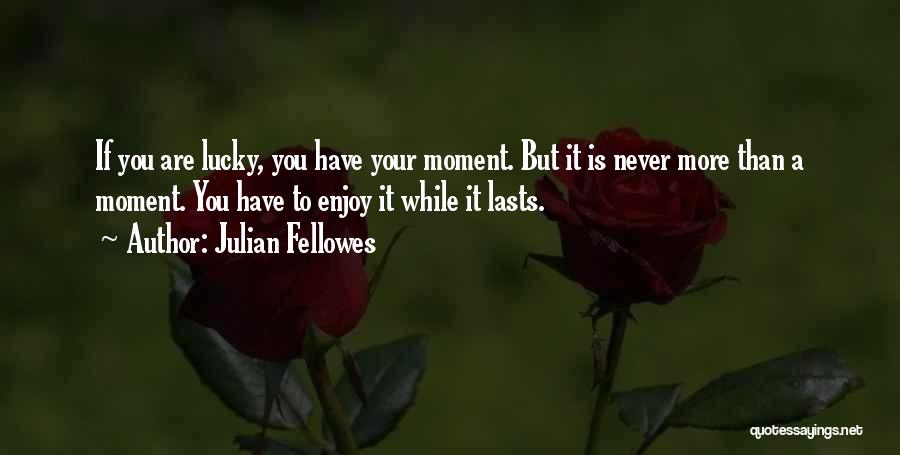 Julian Fellowes Quotes: If You Are Lucky, You Have Your Moment. But It Is Never More Than A Moment. You Have To Enjoy