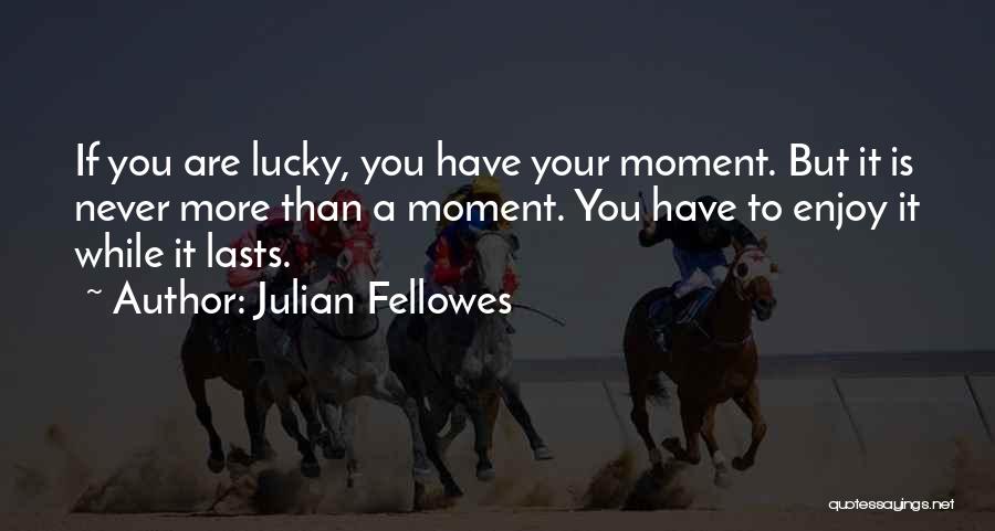 Julian Fellowes Quotes: If You Are Lucky, You Have Your Moment. But It Is Never More Than A Moment. You Have To Enjoy