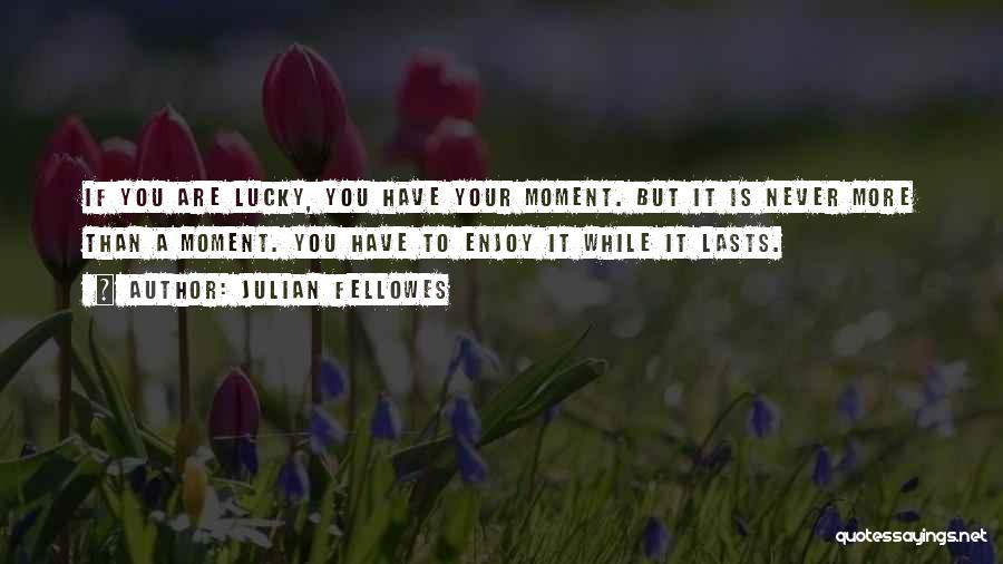 Julian Fellowes Quotes: If You Are Lucky, You Have Your Moment. But It Is Never More Than A Moment. You Have To Enjoy