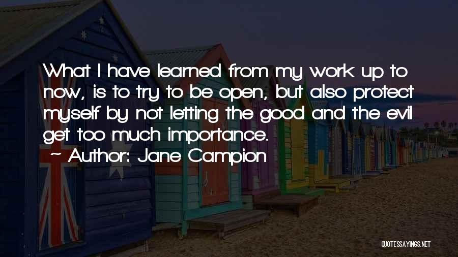 Jane Campion Quotes: What I Have Learned From My Work Up To Now, Is To Try To Be Open, But Also Protect Myself