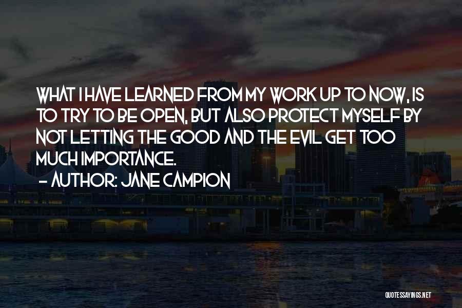 Jane Campion Quotes: What I Have Learned From My Work Up To Now, Is To Try To Be Open, But Also Protect Myself
