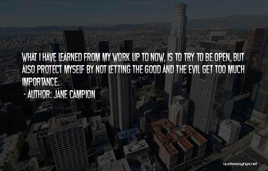 Jane Campion Quotes: What I Have Learned From My Work Up To Now, Is To Try To Be Open, But Also Protect Myself