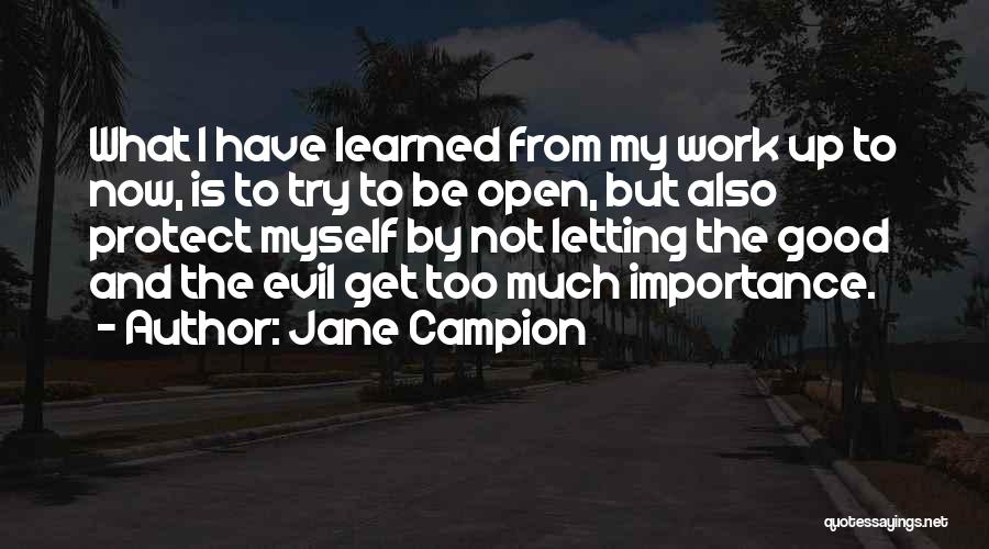 Jane Campion Quotes: What I Have Learned From My Work Up To Now, Is To Try To Be Open, But Also Protect Myself