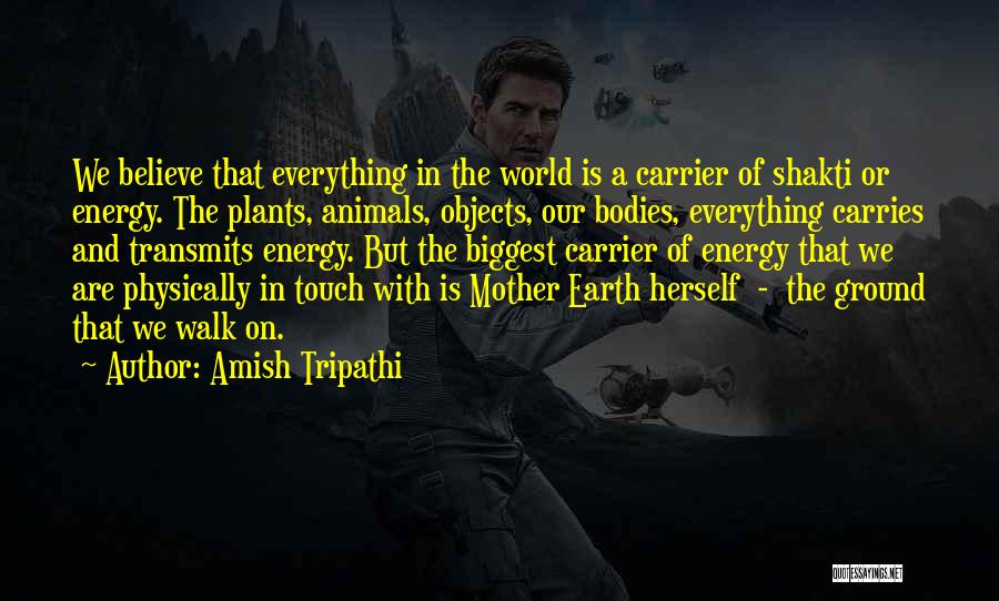 Amish Tripathi Quotes: We Believe That Everything In The World Is A Carrier Of Shakti Or Energy. The Plants, Animals, Objects, Our Bodies,