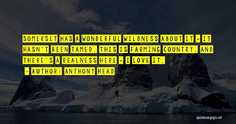 Anthony Head Quotes: Somerset Has A Wonderful Wildness About It - It Hasn't Been Tamed. This Is Farming Country, And There's A Realness