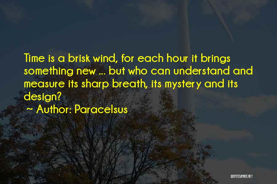 Paracelsus Quotes: Time Is A Brisk Wind, For Each Hour It Brings Something New ... But Who Can Understand And Measure Its