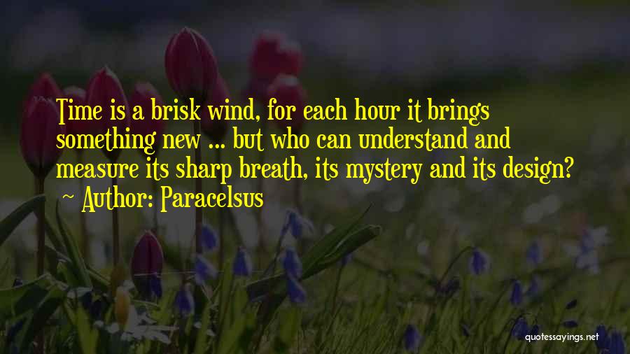 Paracelsus Quotes: Time Is A Brisk Wind, For Each Hour It Brings Something New ... But Who Can Understand And Measure Its