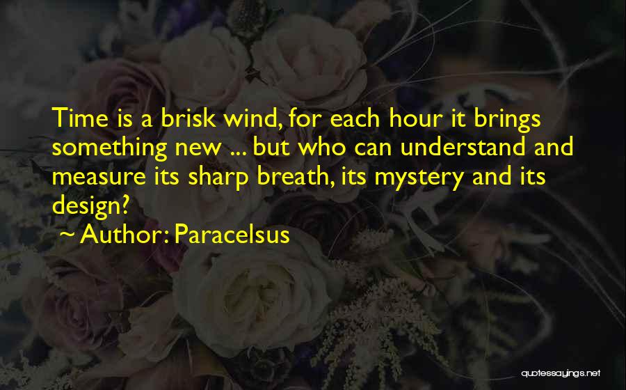 Paracelsus Quotes: Time Is A Brisk Wind, For Each Hour It Brings Something New ... But Who Can Understand And Measure Its