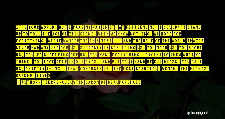 Pierre-Augustin Caron De Beaumarchais Quotes: It's Your World, But I Make My Way In It. At Fifteen, No, I Couldn't Stand Up To You. The