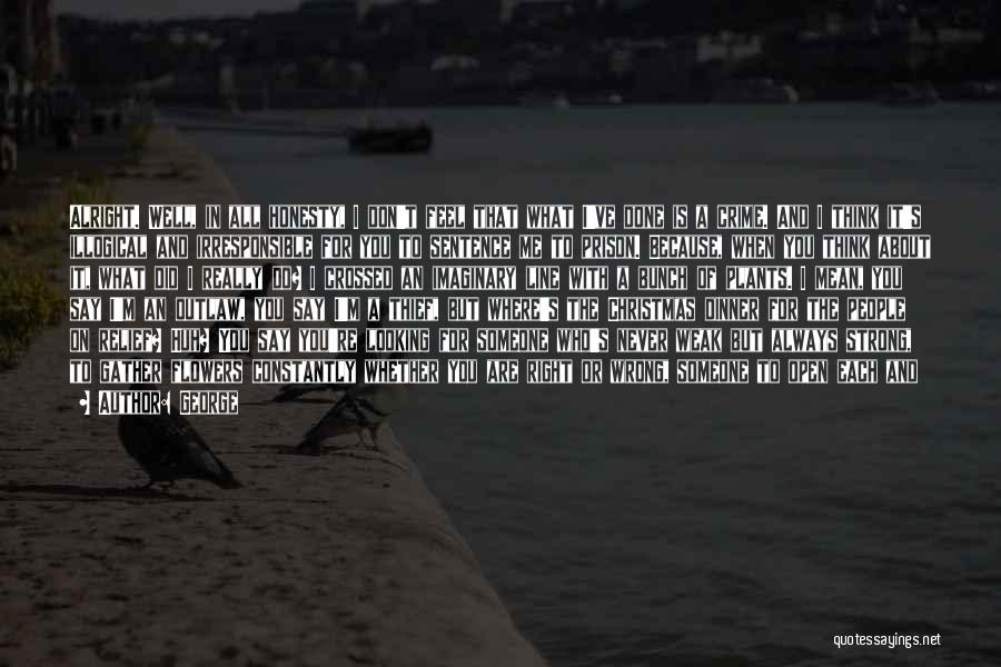 George Quotes: Alright. Well, In All Honesty, I Don't Feel That What I've Done Is A Crime. And I Think It's Illogical