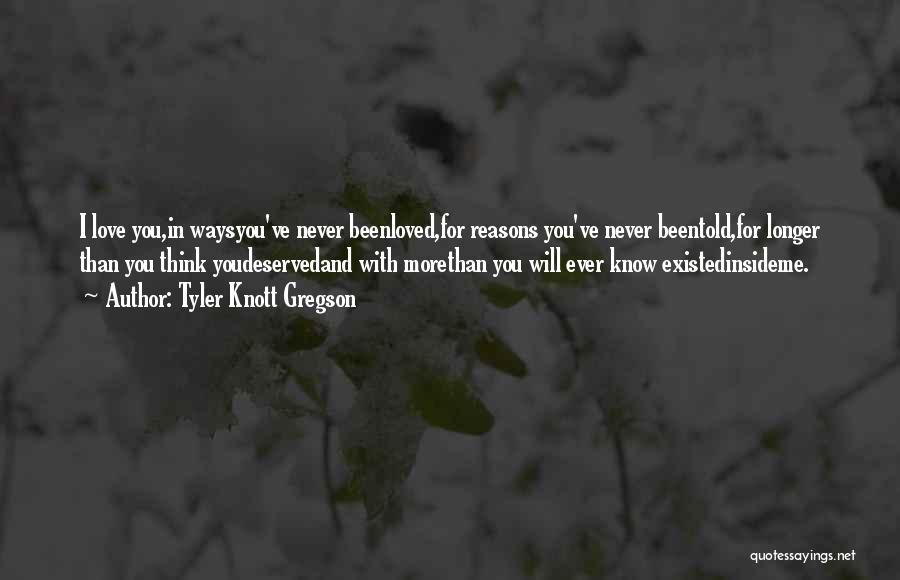 Tyler Knott Gregson Quotes: I Love You,in Waysyou've Never Beenloved,for Reasons You've Never Beentold,for Longer Than You Think Youdeservedand With Morethan You Will Ever