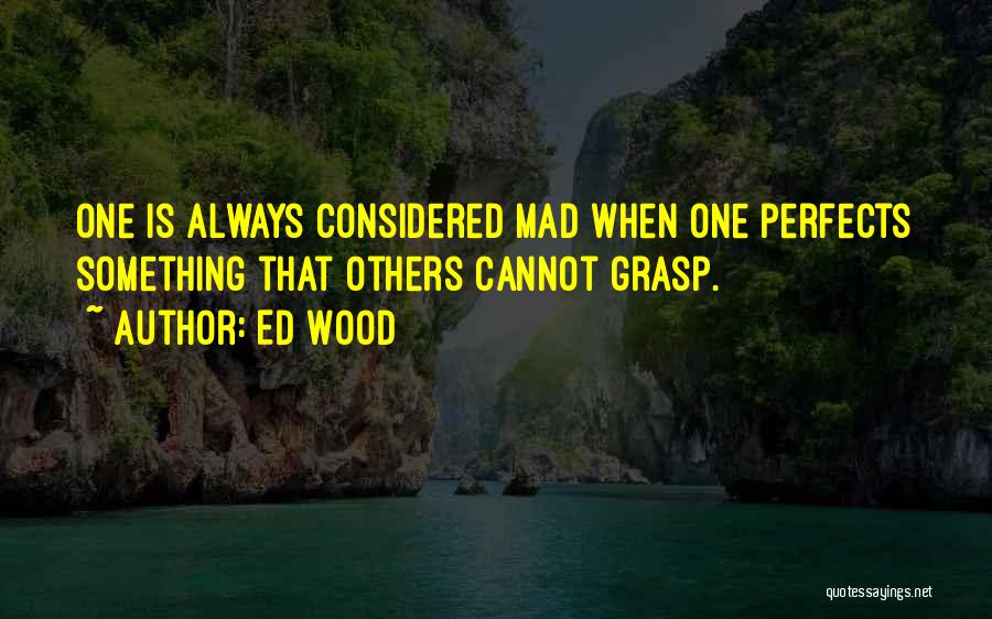 Ed Wood Quotes: One Is Always Considered Mad When One Perfects Something That Others Cannot Grasp.