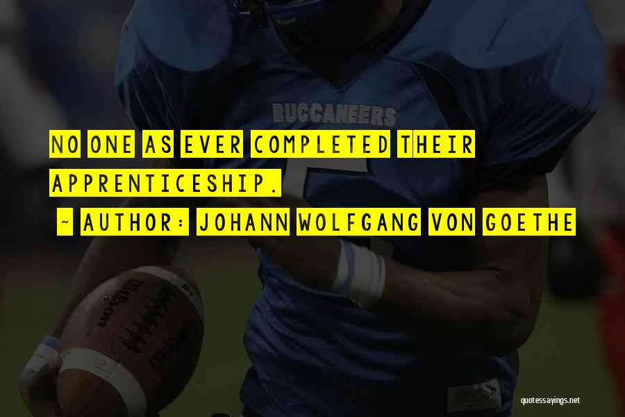 Johann Wolfgang Von Goethe Quotes: No One As Ever Completed Their Apprenticeship.