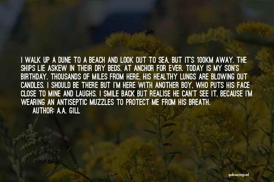 A.A. Gill Quotes: I Walk Up A Dune To A Beach And Look Out To Sea, But It's 100km Away. The Ships Lie