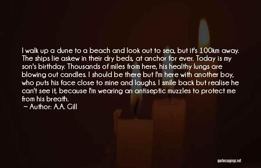 A.A. Gill Quotes: I Walk Up A Dune To A Beach And Look Out To Sea, But It's 100km Away. The Ships Lie