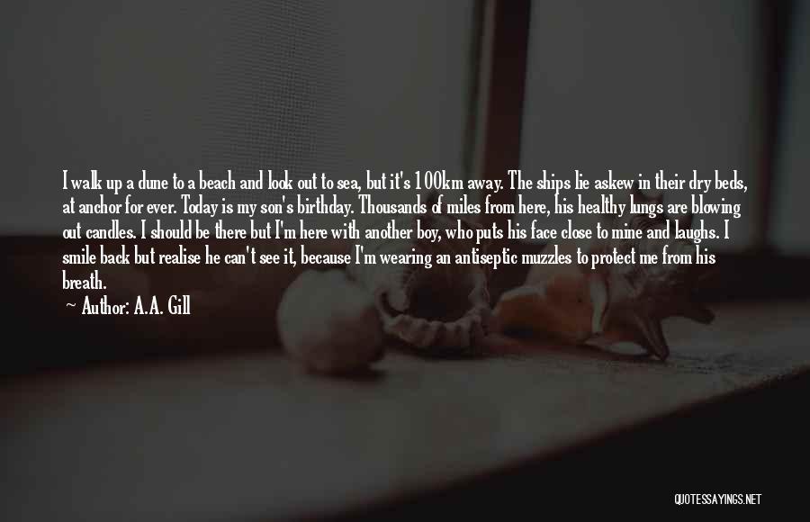 A.A. Gill Quotes: I Walk Up A Dune To A Beach And Look Out To Sea, But It's 100km Away. The Ships Lie