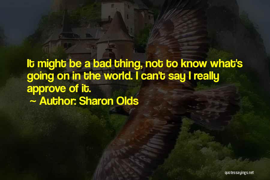 Sharon Olds Quotes: It Might Be A Bad Thing, Not To Know What's Going On In The World. I Can't Say I Really