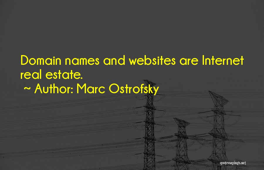 Marc Ostrofsky Quotes: Domain Names And Websites Are Internet Real Estate.