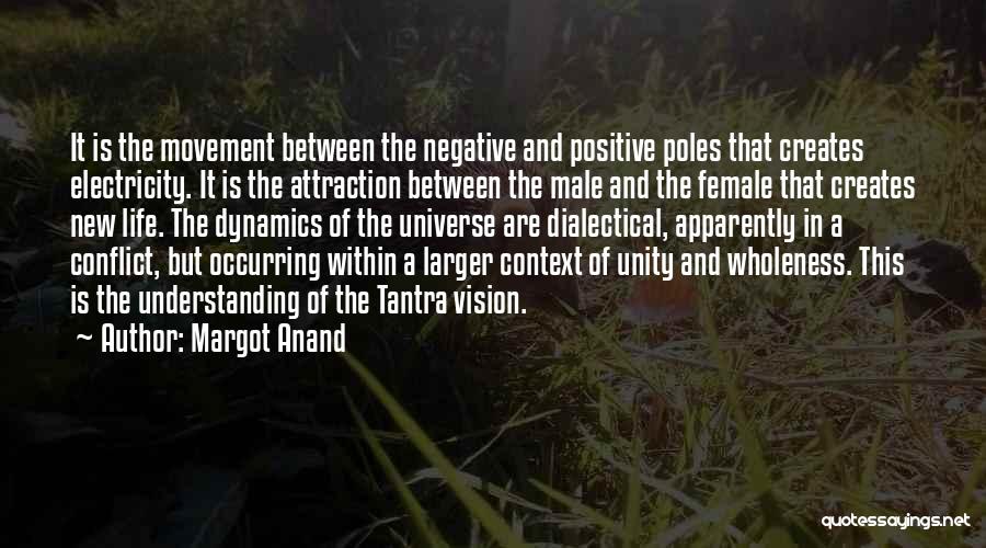 Margot Anand Quotes: It Is The Movement Between The Negative And Positive Poles That Creates Electricity. It Is The Attraction Between The Male