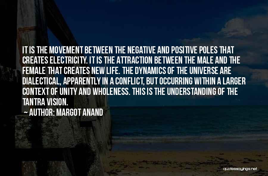 Margot Anand Quotes: It Is The Movement Between The Negative And Positive Poles That Creates Electricity. It Is The Attraction Between The Male