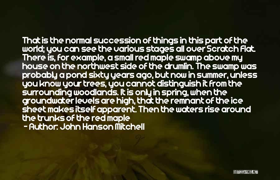 John Hanson Mitchell Quotes: That Is The Normal Succession Of Things In This Part Of The World; You Can See The Various Stages All