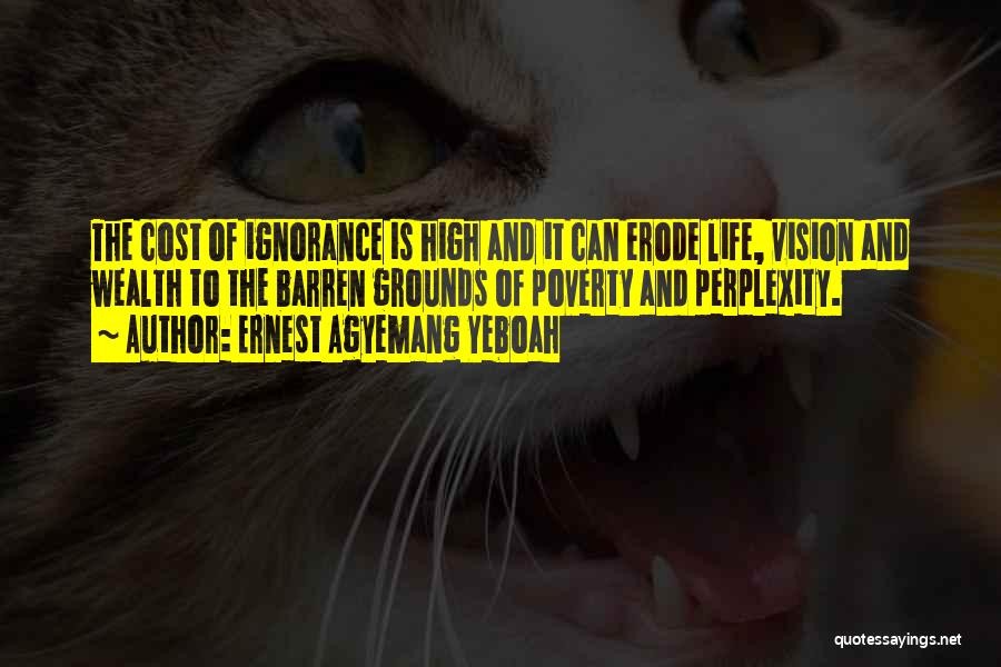 Ernest Agyemang Yeboah Quotes: The Cost Of Ignorance Is High And It Can Erode Life, Vision And Wealth To The Barren Grounds Of Poverty