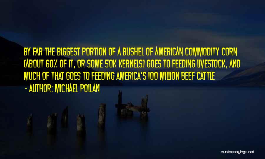 Michael Pollan Quotes: By Far The Biggest Portion Of A Bushel Of American Commodity Corn (about 60% Of It, Or Some 50k Kernels)