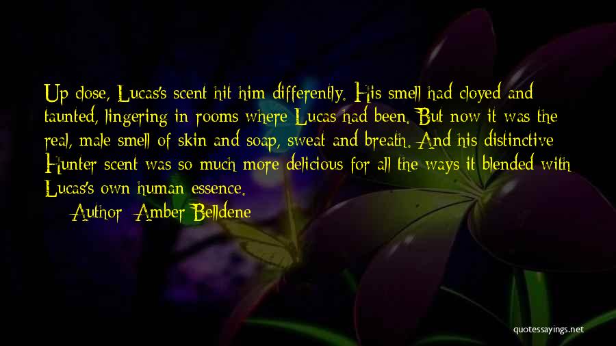 Amber Belldene Quotes: Up Close, Lucas's Scent Hit Him Differently. His Smell Had Cloyed And Taunted, Lingering In Rooms Where Lucas Had Been.