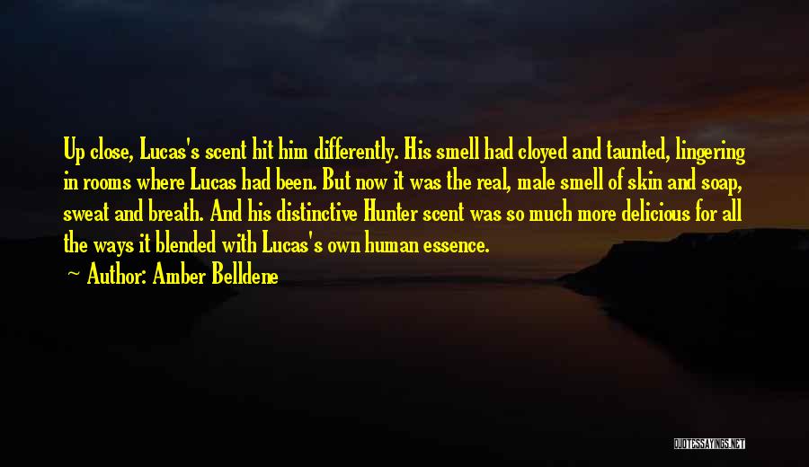 Amber Belldene Quotes: Up Close, Lucas's Scent Hit Him Differently. His Smell Had Cloyed And Taunted, Lingering In Rooms Where Lucas Had Been.