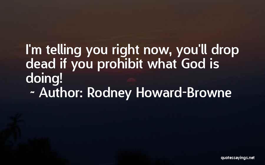 Rodney Howard-Browne Quotes: I'm Telling You Right Now, You'll Drop Dead If You Prohibit What God Is Doing!