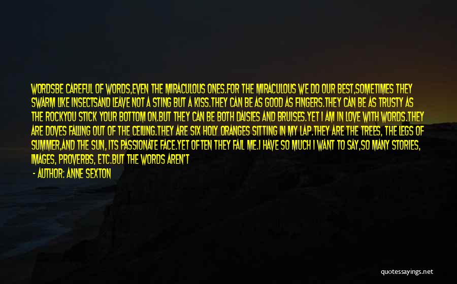 Anne Sexton Quotes: Wordsbe Careful Of Words,even The Miraculous Ones.for The Miraculous We Do Our Best,sometimes They Swarm Like Insectsand Leave Not A