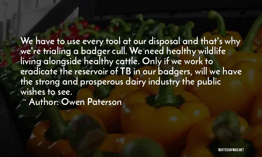 Owen Paterson Quotes: We Have To Use Every Tool At Our Disposal And That's Why We're Trialing A Badger Cull. We Need Healthy