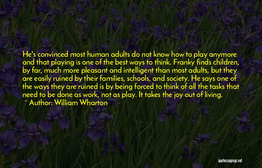 William Wharton Quotes: He's Convinced Most Human Adults Do Not Know How To Play Anymore And That Playing Is One Of The Best