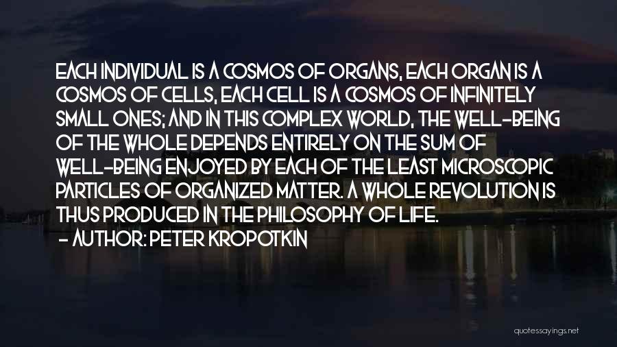 Peter Kropotkin Quotes: Each Individual Is A Cosmos Of Organs, Each Organ Is A Cosmos Of Cells, Each Cell Is A Cosmos Of