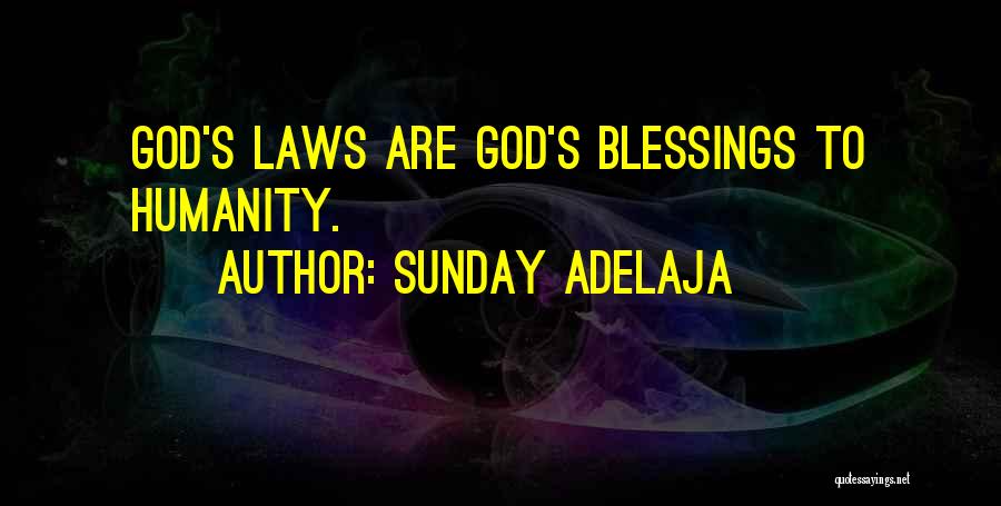 Sunday Adelaja Quotes: God's Laws Are God's Blessings To Humanity.