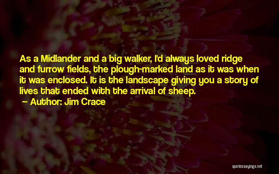 Jim Crace Quotes: As A Midlander And A Big Walker, I'd Always Loved Ridge And Furrow Fields, The Plough-marked Land As It Was