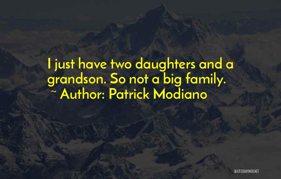 Patrick Modiano Quotes: I Just Have Two Daughters And A Grandson. So Not A Big Family.