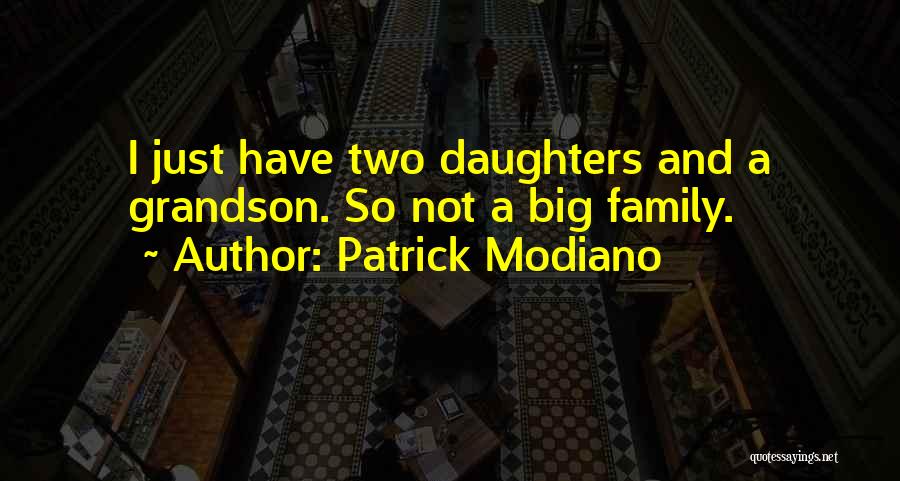 Patrick Modiano Quotes: I Just Have Two Daughters And A Grandson. So Not A Big Family.