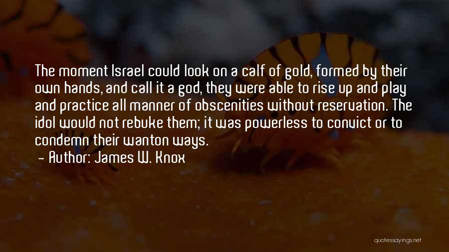 James W. Knox Quotes: The Moment Israel Could Look On A Calf Of Gold, Formed By Their Own Hands, And Call It A God,